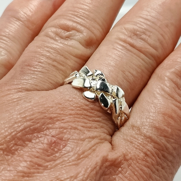 4 Band Nugget puzzle ring - .925 Silver Men or Women - Picture 6 of 6